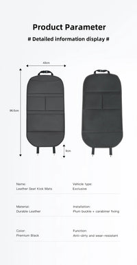 Leather Car Seat Back Protector Waterproof Kick Mat