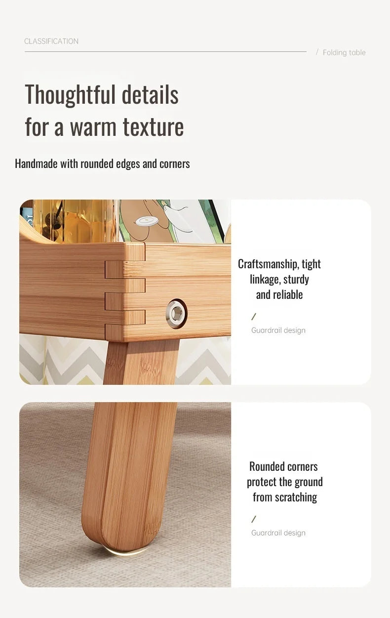 Square Folding Tea Table – Lightweight Tatami Floor Desk