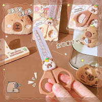 1pc School Useful Back To School Stationery Scissors Cute Capybara Craft Scissors Mini Scissors for Diy Children's Scissor