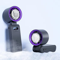 Portable Handheld Turbo Fan Foldable Hanging Neck Fan Mini Hand Fan 3600mAh USB Rechargeable High Speed Ice Cooling Turbo Fan