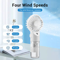 Portable Handheld Mist Fan USB Rechargeable Folding Hand Fan With Water Spray Mist Portable USB Mini Charging Fan Office Fan
