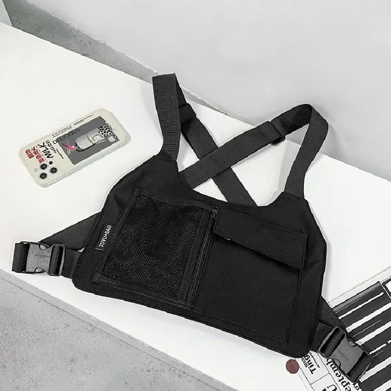 Unisex Hip-Hop Chest Rig Bag – Tactical Streetwear Vest