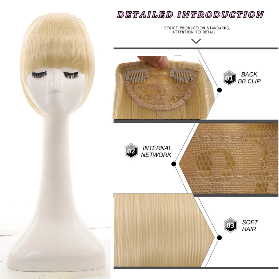 Clip-In Synthetic Bangs Extensions Natural Fringe Hair