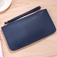 Women’s Long Leather Wallet – Zipper Clutch & Card Holder