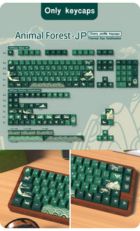 Animal Forest Green Cherry Profile Keycap Set ISO Layout