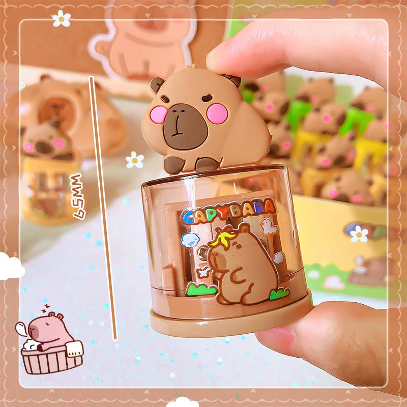 Aesthetic school useful accessories kawaii stationery school supplies cute things mini capybara Pencil sharpener office supplies