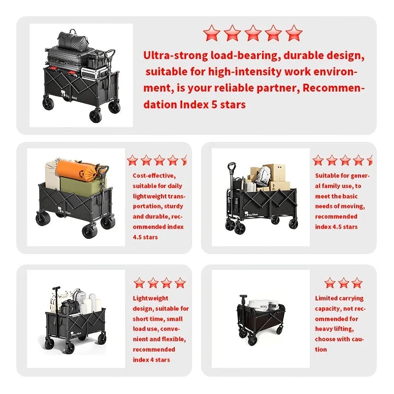 Large Capacity Camping Trolley Cart