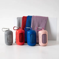 Sport Towel with Mini Silicon Gel Set Portable Breathable Sweat Absorption  Fitness Sport GYM Running Outdoor Quick Dry Cool