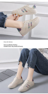 Women Sneakers Autumn New Casual Walking Shoes Woman Flat Lace Up High Quality Sneakers Fashion Flat-bottomed Casual Shoes