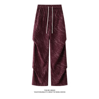 Men’s Corduroy Tie-Dye Cargo Pants Loose Autumn Trousers