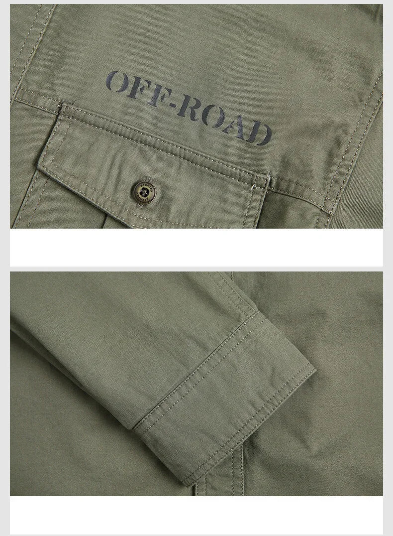 Men’s Outdoor Cotton Work Shirt – Multi-Pocket Safari Style
