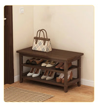 Bamboo Shoe Changing Stool – Modern Entryway Bench