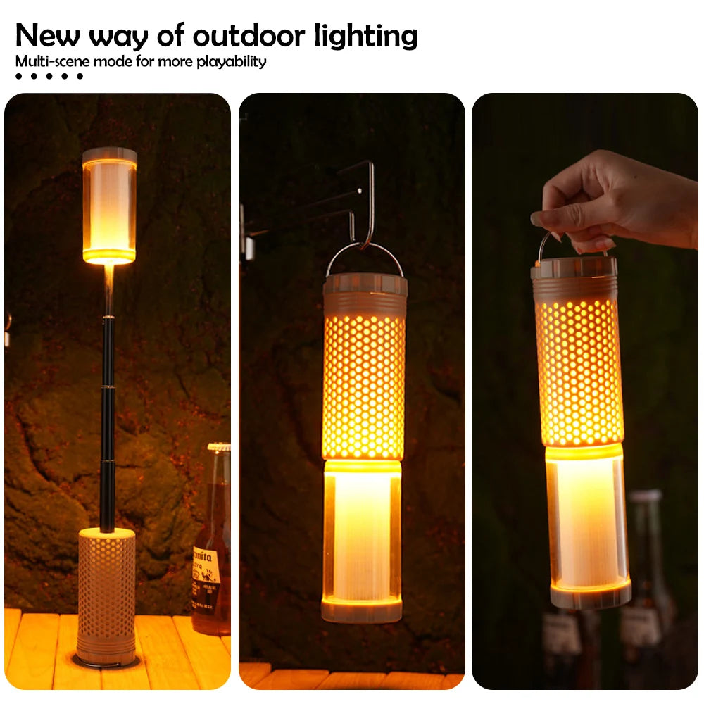 Camping Lantern Rechargeable Telescopic Collapsible LED Tent Light