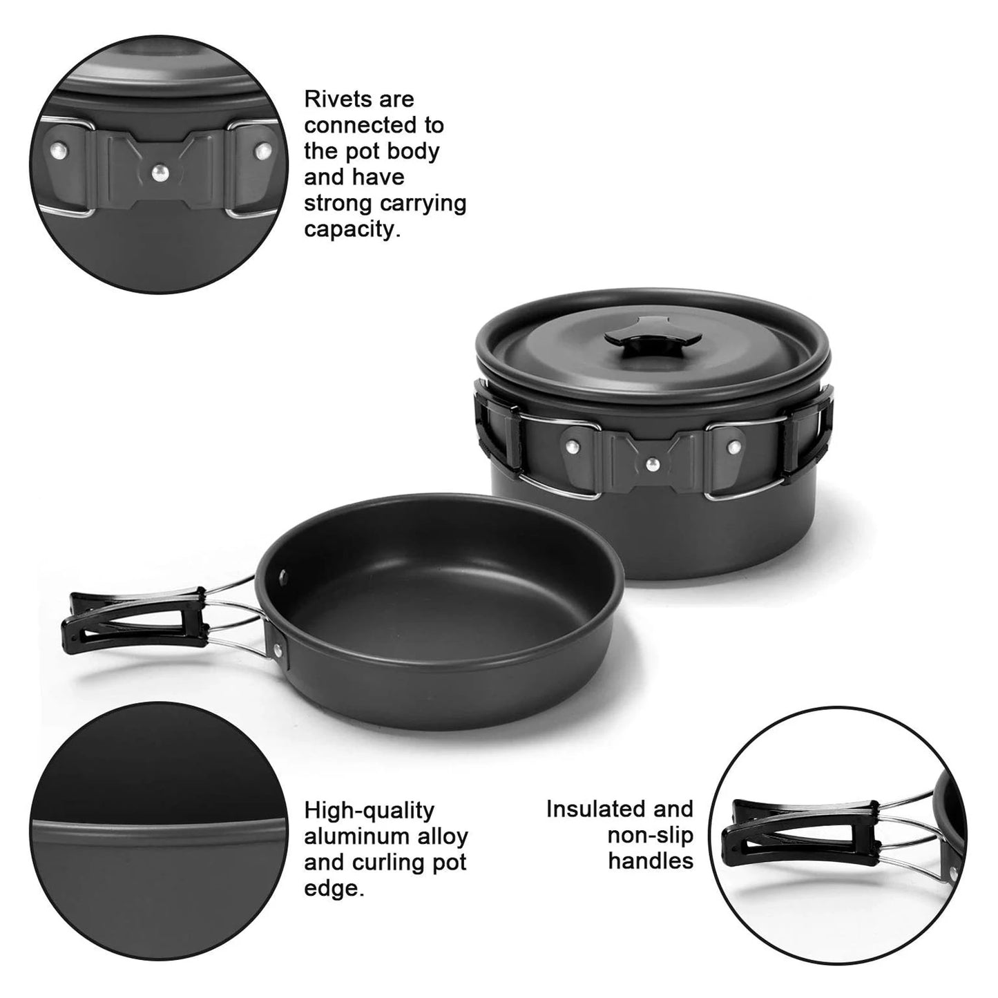 Camping Cookware Set Outdoor Cooking Kit for 2