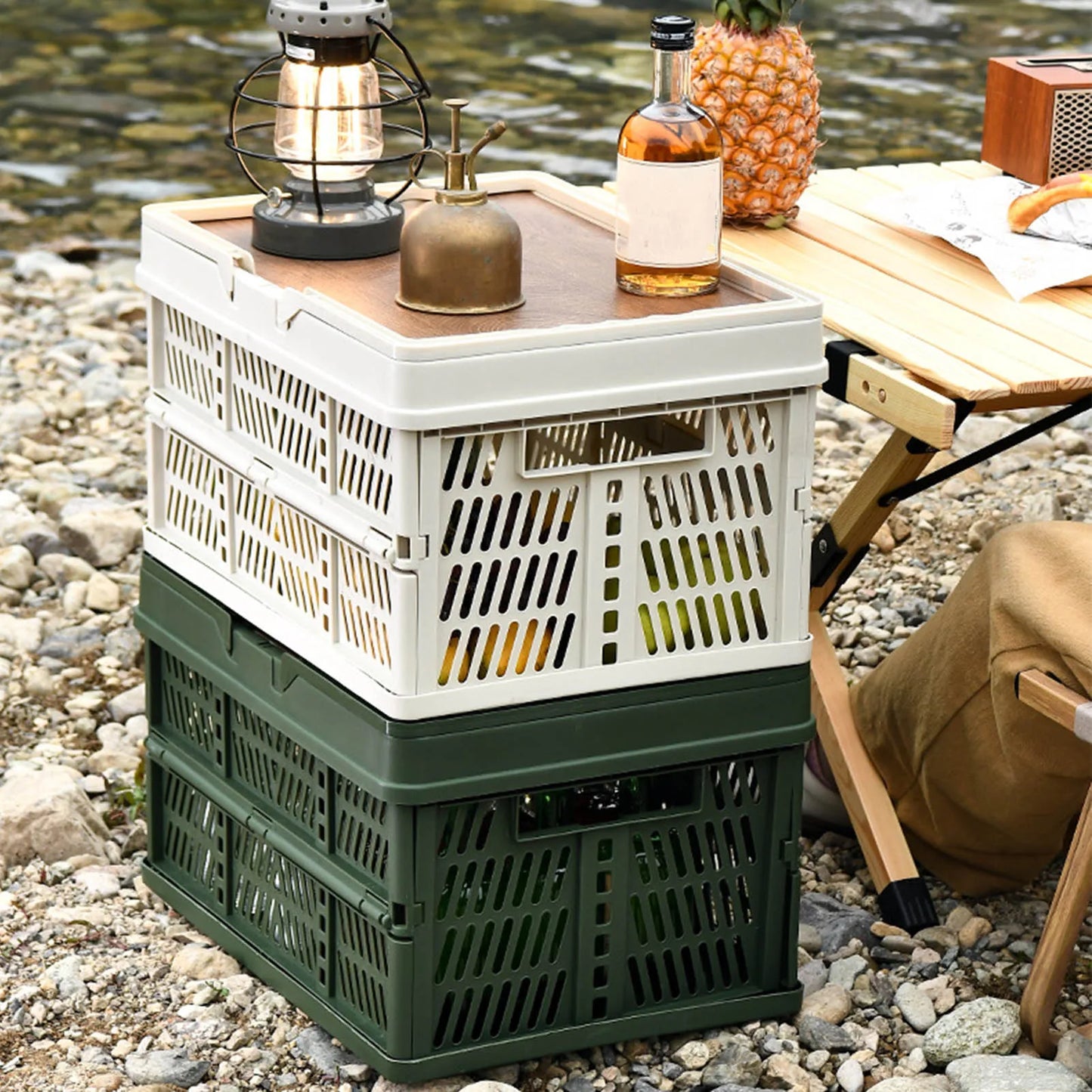 Foldable Camping Storage Basket Large Capacity