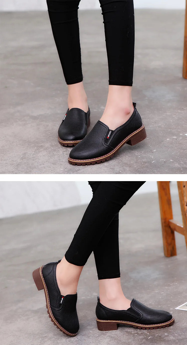 Summer Footwear for Woman Flat Solid Color Oxford Shoes