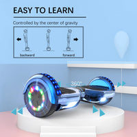 RCB Hoverboard, 6.5 Inch Two Wheel Hoverboard with Bluetooth Speaker with LED Light, Hoverboard Great Gift for Kids and Adults