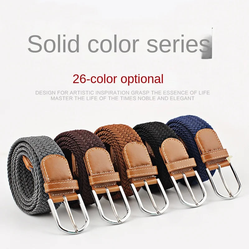 Unisex Colorful Canvas Belt – 107/120cm Casual Luxury Nylon Girdle for Men & Women