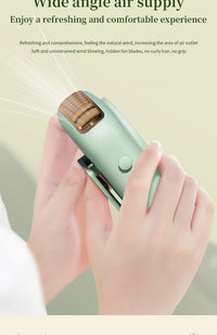 Portable Hanging Neck Fan with LED & 5 Speeds