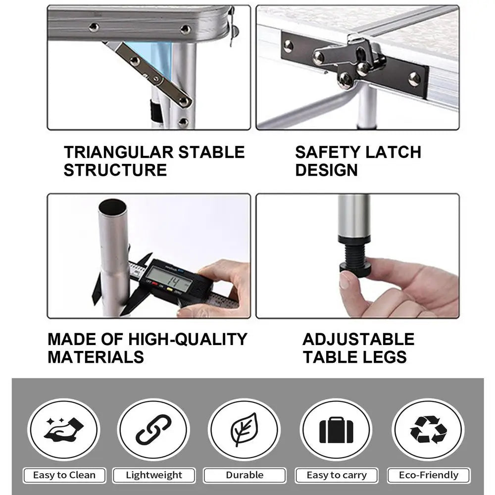 Aluminum Camping Table 3 Height Adjustable Portable