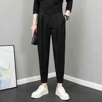 Men High Waist Casual Loose Spring Summer Pants