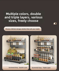 Multi-Layer Kitchen Storage Rack Carbon Steel for Spices and Tools