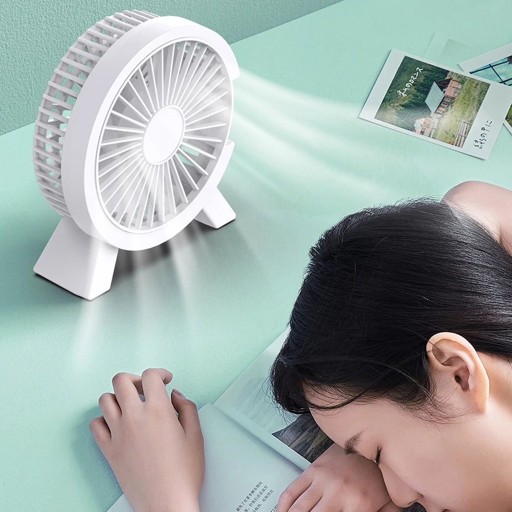 Portable USB Mini Fan – Silent Rechargeable Air Cooler