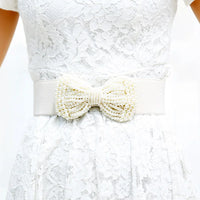 Women’s Large Bowknot Elastic Waist Belt for Dresses