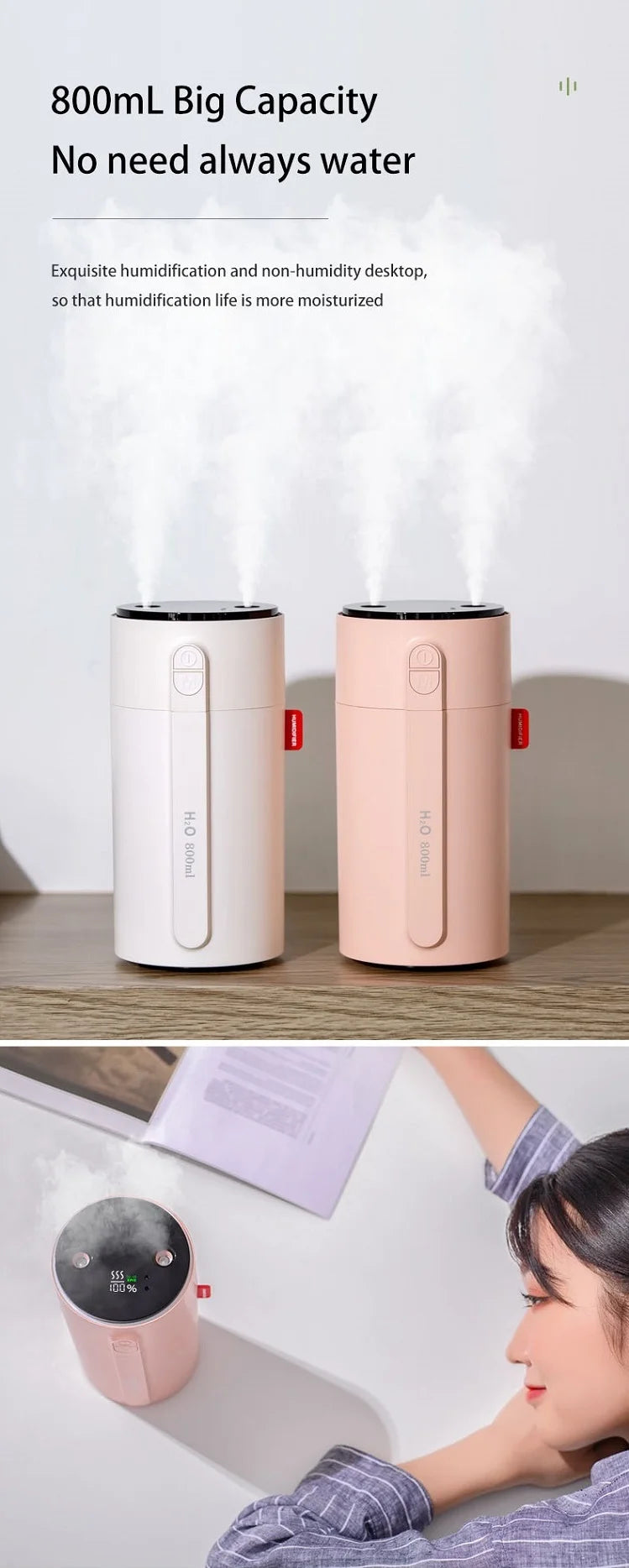 800ML Smart Induction Air Humidifier USB