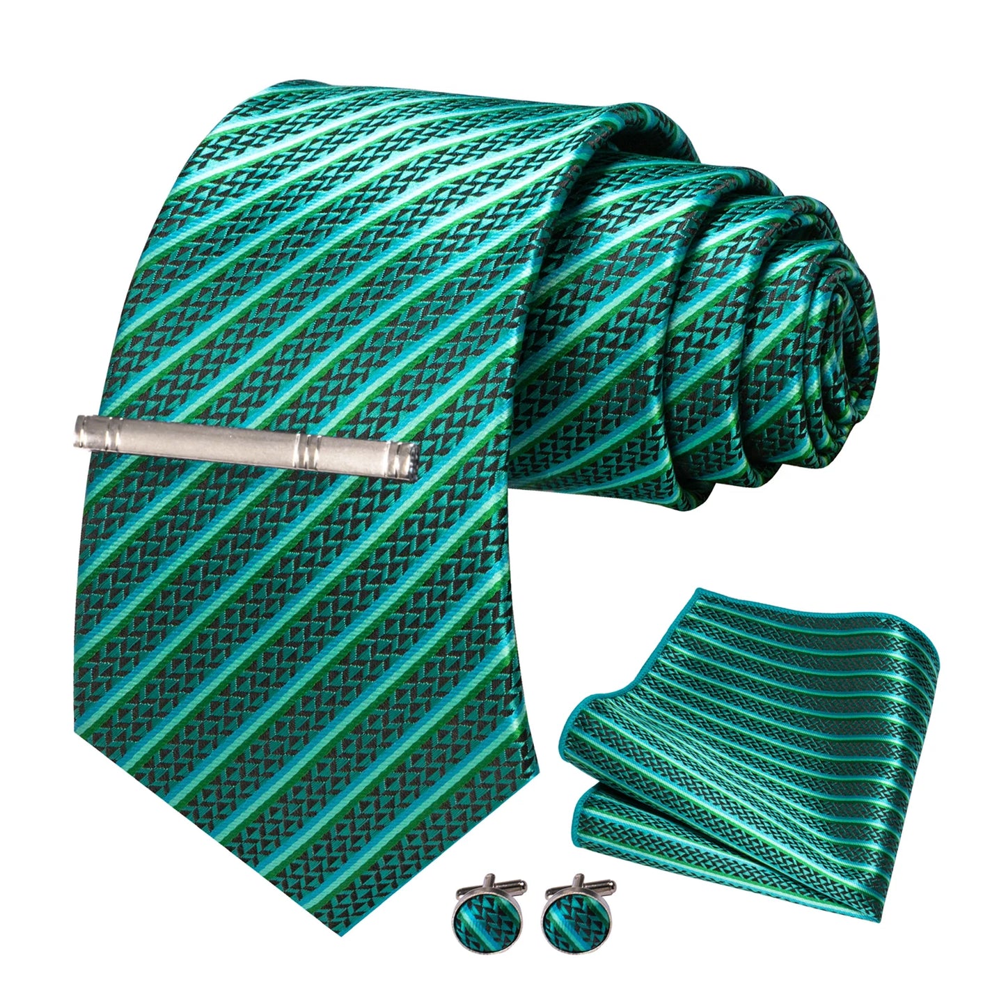 8cm Silk Men’s Tie Set with Pocket Square