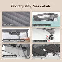 Sejoy 3 in 1 Rocking Crib Baby Bassinet Newborn Beside Sleeper Infant Sleeping Bed Convertible Anti-mosquito Foldable Portable