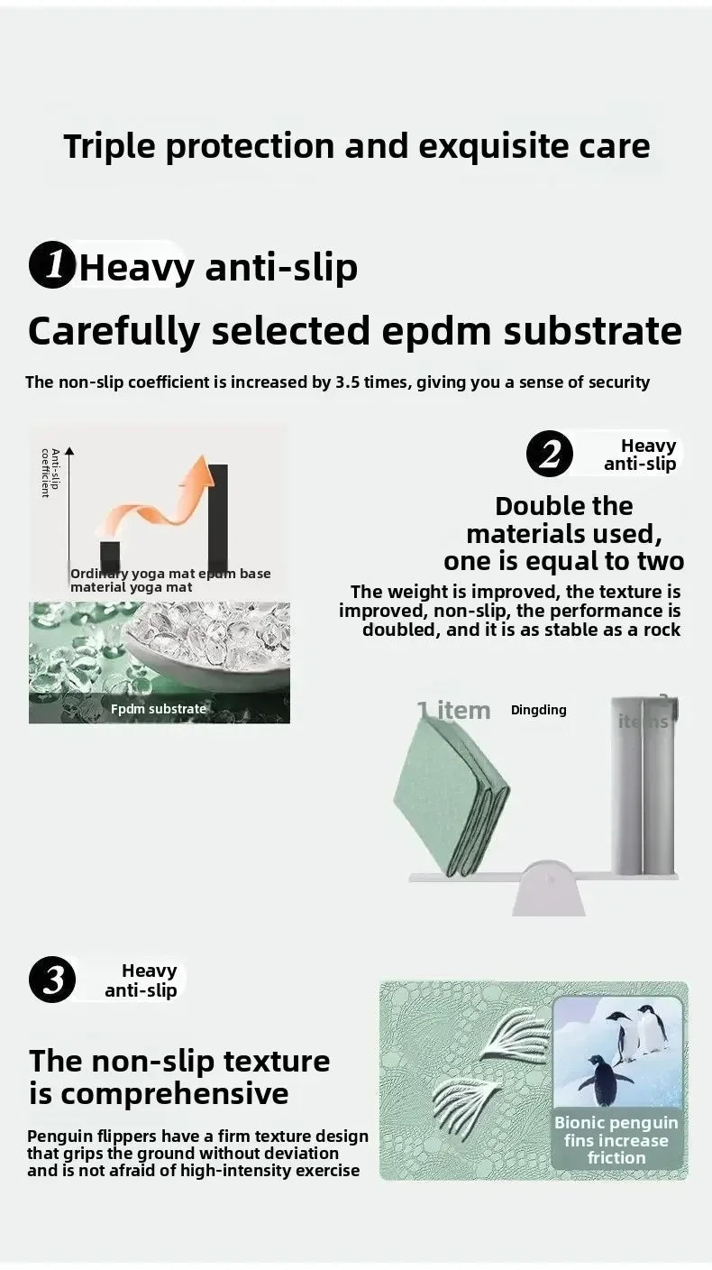 Foldable Eco-Friendly Yoga Mat – Non-Slip TPE 183×61cm