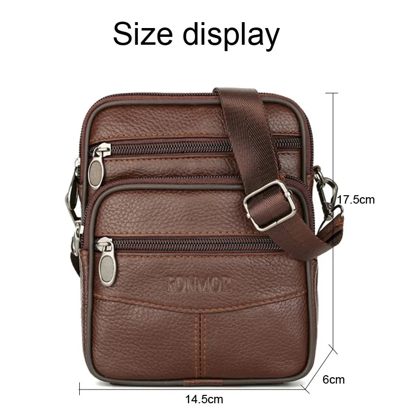 Retro Genuine Leather Men’s Crossbody Shoulder Belt Bag