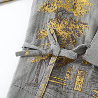 Men’s Cotton Kimono Pajama Robe – Jacquard Print Loungewear