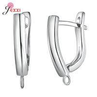Trendy 925 Sterling Silver Earring Hooks For DIY Jewelry Makings Cubic Zirconia Earring Clasps Accessories
