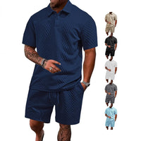 Men’s Summer Jacquard Polo Shirt – Casual Short Sleeve