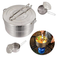Portable Stainless Steel Camping Pot for Outdoor Cooking