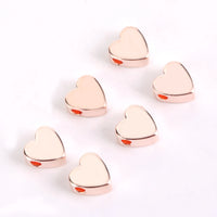 30pcs Gold & Silver Heart Spacer Beads