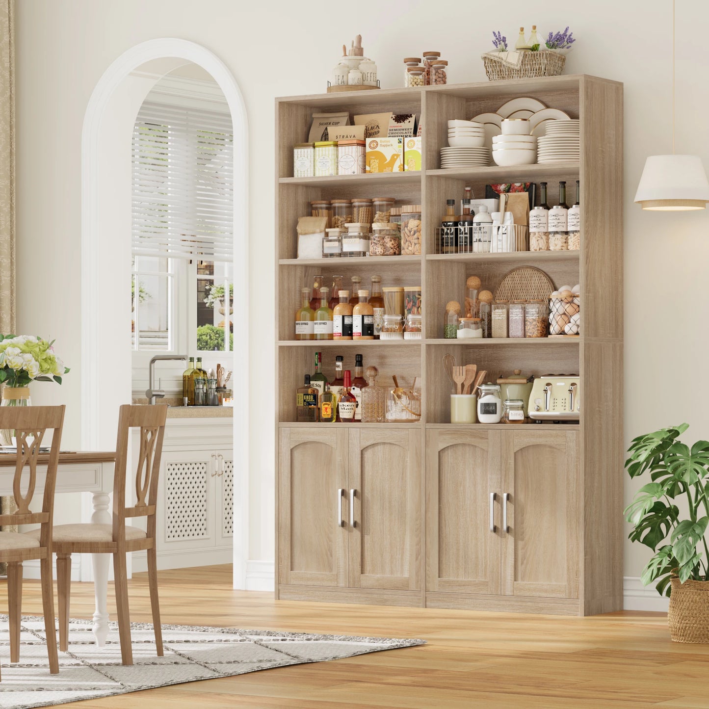 Getone Bookshelf Wardrobe with 12 Compartments & Doors