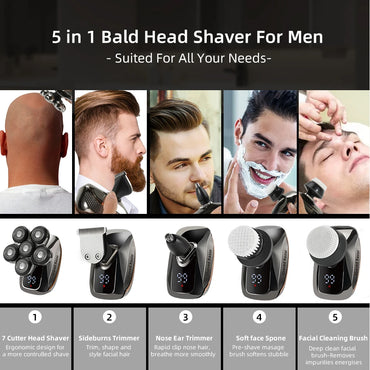7D Electric Head Shaver for Bald Men
