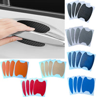 4Pcs Car Door Handle Protective Film Carbon Fiber Stickers