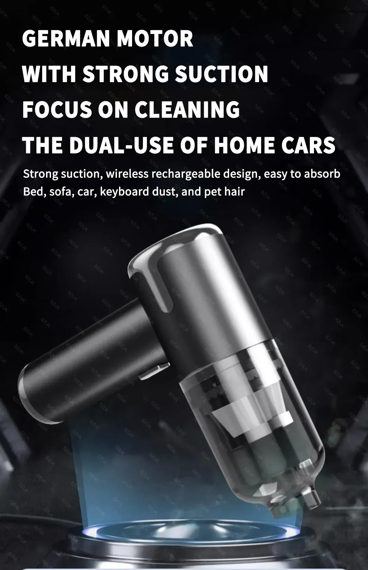 SZUK 148000Pa Car Vacuum CIeaner Powerful Wireless Handheld Cleaning Machine Mini Blower Portable Vacuum Cleaner for Car Home