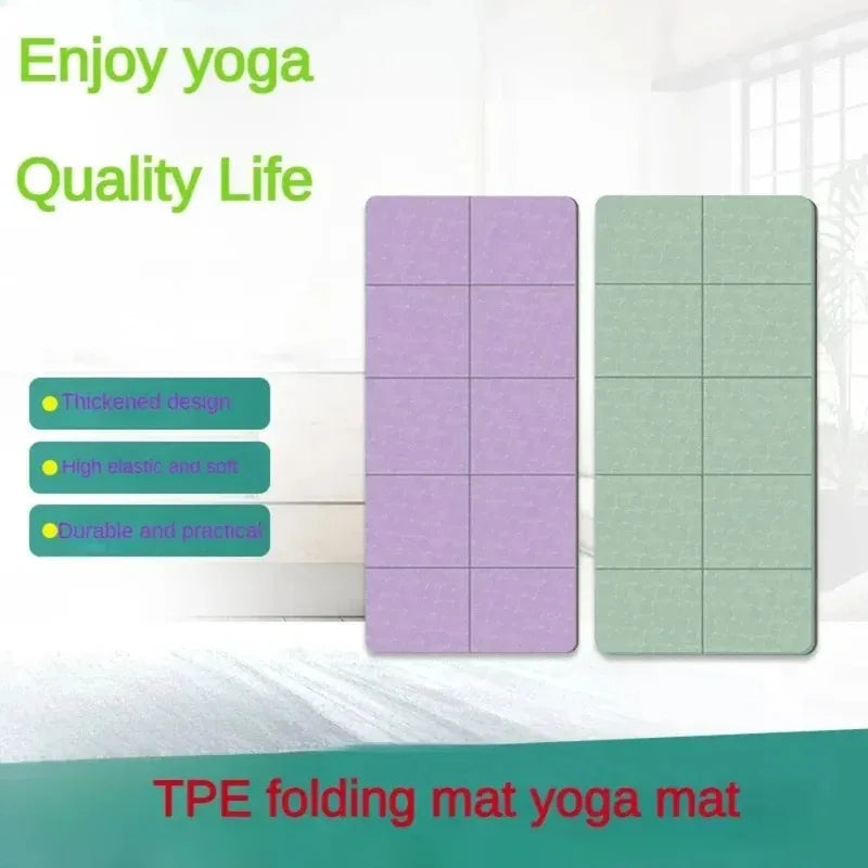 Foldable Eco-Friendly Yoga Mat – Non-Slip TPE 183×61cm