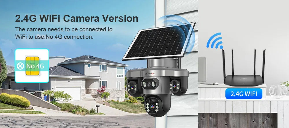 LS VISION V380 Pro 4G Solar PTZ Security Camera 15MP