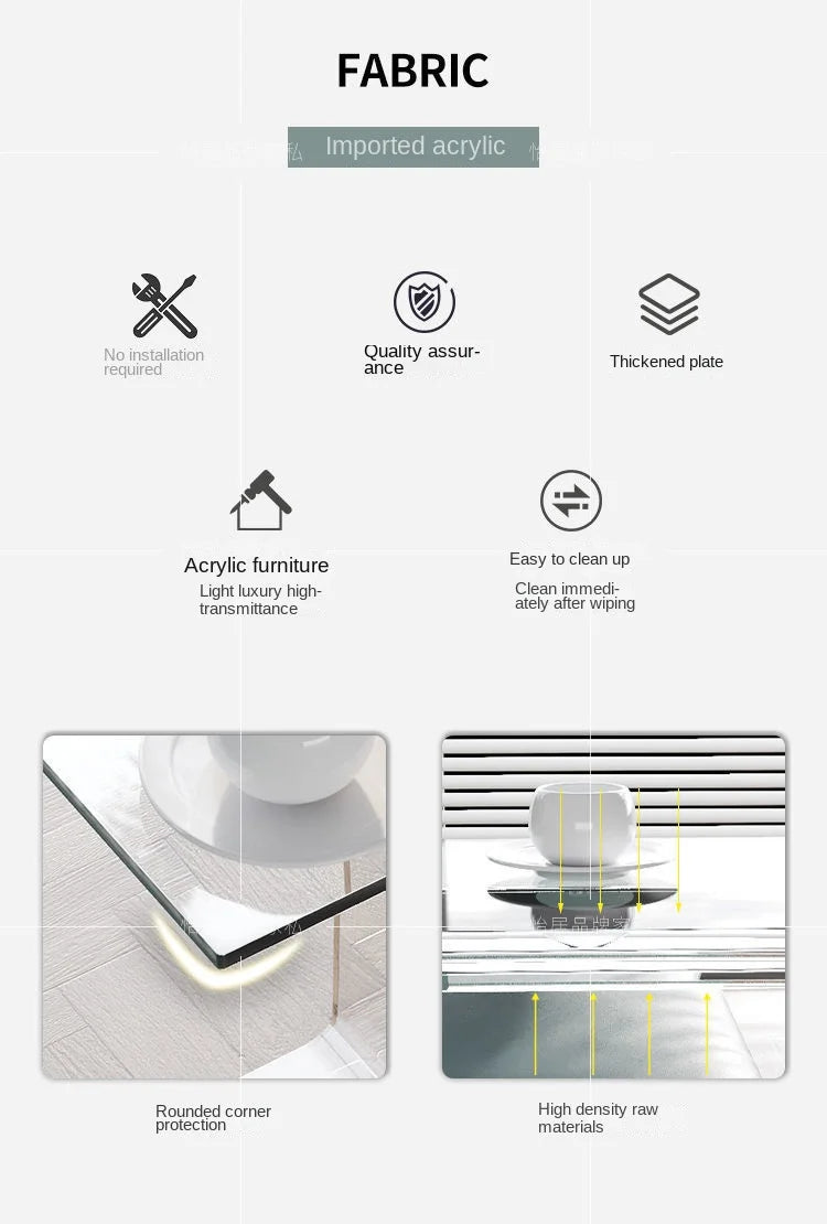 Acrylic Side Table – Modern Transparent Tea Table