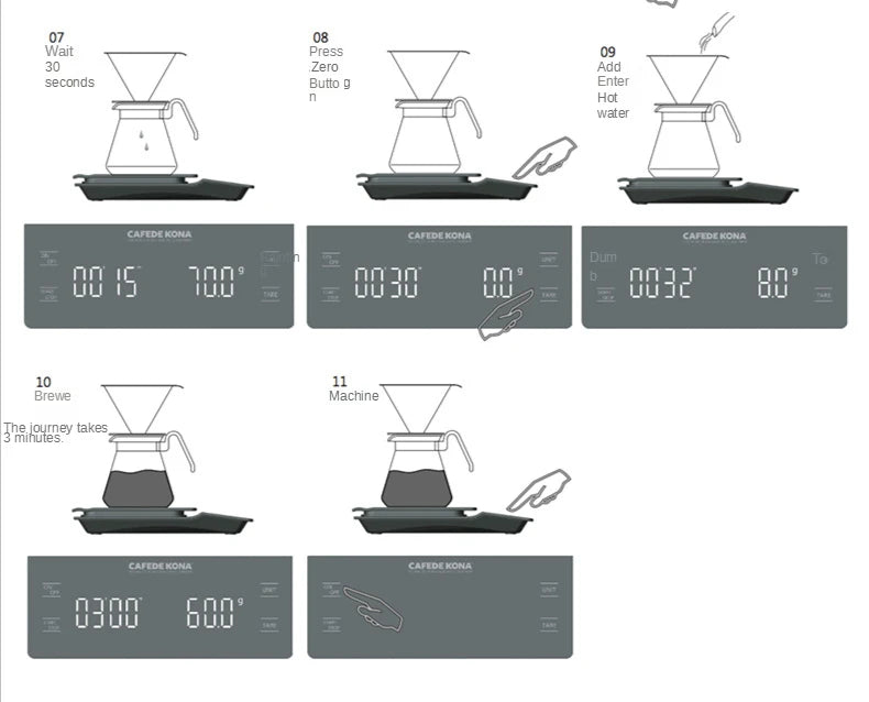 Smart Coffee Scale Kitchen Food Scale Digital Electronic Scale with Timer Precision Jewelry Scale Mini Household Weighing Scale