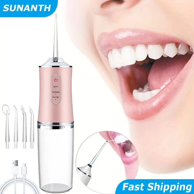 220ML Portable Oral Irrigator – USB Rechargeable Water Flosser