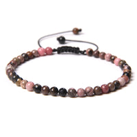 4MM Natural Stone Beaded Bracelet – Adjustable Unisex Quartz