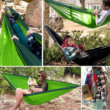 Single Portable Camping Hammock with Tree Straps & Storage Bag