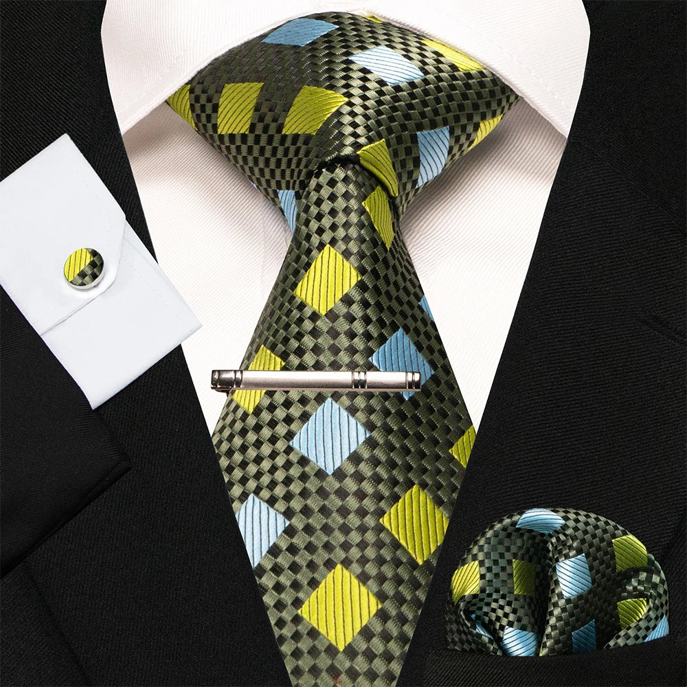 8cm Silk Men’s Tie Set with Pocket Square